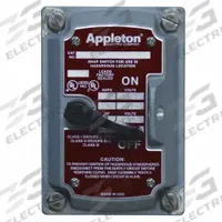 APPLETON ELECTRIC Motor Switch: 3 Poles, 30 A, 0.75 in Hub Dia, Factory Sealed (MPN EDSK-MC3). Key specifications — Brand: APPLETON ELECTRIC; Factory Sealed: Yes.