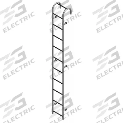 COTTERMAN Straight Ladder: 12 ft Ladder Size, Steel, 300 lb Load Capacity, 53 lb Wt - Storage Tank Steel Ladders