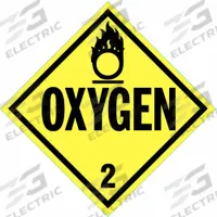 STRANCO INC DOT Container Placard: Oxygen, 10 3/4 in x 10 3/4 in, 10 3/4 in Label Ht, Rigid Styrene (MPN DOTP-0035-PS). Key specifications — Brand: STRANCO INC; Message: Oxygen.