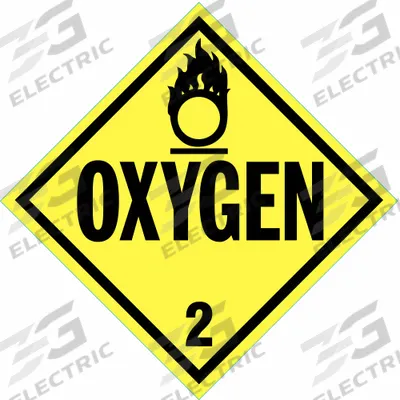 STRANCO Container Placard: Oxygen, 10 3/4 in x 10 3/4 in, 10 3/4 in Label Ht - Class 2: Gases