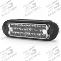ECCO Warning Light: Perimeter Flashing Warning Light, White, 1 3/16 in Overall Wd, LED, 12-24V DC (MPN 3861C). Key specifications — Operating Voltage: 12-24V DC; Number of Flash Patterns: 29; Includes: Grommet; Electrical Connection: Blunt Cut Wires; Mount Type: Grommet; Brand: ECCO; Shape: Rectangular.