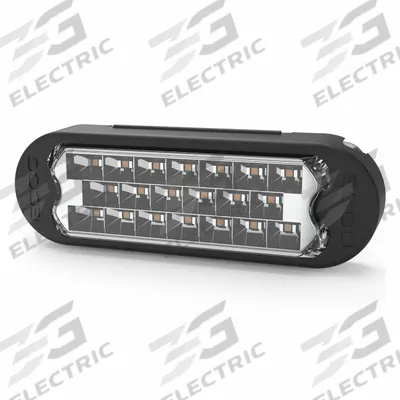 ECCO Warning Light: Perimeter Flashing Warning Light, White, 1 3/16 in Overall Wd - Vehicle Perimeter Flashing Warning Lights