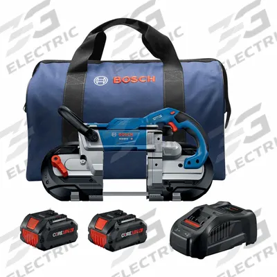 BOSCH Band Saw Kit: 2 Batteries, 1 Charger, 44 7/8 in Blade Lg, 5 in Cutting Lg - Max - Bosch Cordless Band Saws
