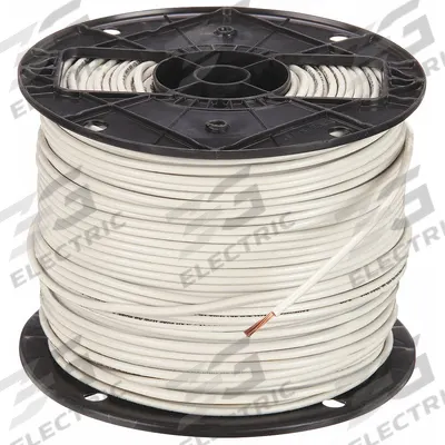 SOUTHWIRE Building Wire: Copper, 10 AWG, 1 Conductors, Stranded, White, 500 ft Lg - Copper THHN/THWN Building Wires