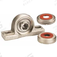 NTN Pillow Block Bearing: 2 3/16 in Bore, SS, Set Screws, 2 1/2 in Shaft Ht, 8.622 in Overall Lg (MPN SUCP211-35C0FG1). Key specifications — Brand: NTN; Maximum Speed: 2,400 RPM; Mounting Bolt Size: 5/8 in; Standards: FDA; System of Measurement: Inch.