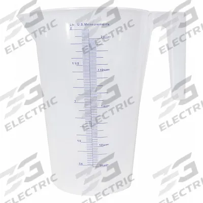 FUNNEL KING Measuring Container: 2 L Fluid Capacity, Lip, 8 1/2 in Overall Ht, Translucent - Oil Measuring Containers