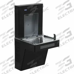 SLOAN Drinking Fountain with Bottle Filler: On-Wall, 8 gph @ 50°F, Touchless Sensor, Black (MPN DRS110-FIL-REF-BLK). Key specifications — Brand: SLOAN; Housing Material: Galvanized Steel; Filter Access: Top Panel Access; Chilling Capacity: 8 gph @ 50°F; Housing Color: Black.