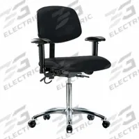 ESD Task Chair: Vinyl, Arms Included, Ht Range 21 1/2 in to 29 in, 18 1/2 in Seat Wd, 17 in Seat Dp (MPN BR-ESD-VMBCH-CR-T1-A1-NF-EC-ESDBLK). Key specifications — Foot Support: No; Back Tilt Backward: 13.5°; Back Tilt Forward: 10.5°; Base Material: Aluminum; Brand: APPROVED VENDOR; Product Type: ESD Task Chair; ESD-Safe: ESD-Safe; Seat Tilt Backward: 3°.