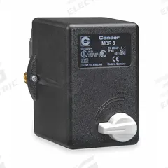 CONDOR USA, INC Pressure Switch: Std, 45 psi – 160 psi, 3/8" FNPT, 60 psi / 80 psi ON/OFF (MPN 31SE3EXX). Key specifications — attr1027655: Diaphragm; attr434202: CONDOR USA, INC; attr1027685: 3/8" FNPT; attr1027686: Standard; attr1027690: Auto/Off.