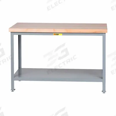 LITTLE GIANT Workbench: Adj Ht, Butcher Block, 48 in x 24 in - Butcher-Block-Top Worktables