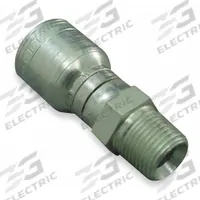 WEATHERHEAD Hydraulic Crimp Fitting: Steel x Steel, Straight, -6 For Hose Dash Size, NPTF x Crimp (MPN 06Z-J06). Key specifications — Fitting Gender: Male x Genderless; Fitting Connection Type: NPTF x Crimp; Thread Size: 3/8"-18; For Hose Dash Size: -6; Brand: WEATHERHEAD.