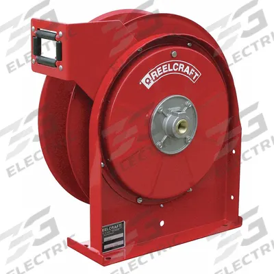 REELCRAFT Spring Return Hose Reel: 35 ft (1/4 in I.D.), 500 psi Max Op Pressure, Brass - Compact Air or Water Spring-Return Hose Reels