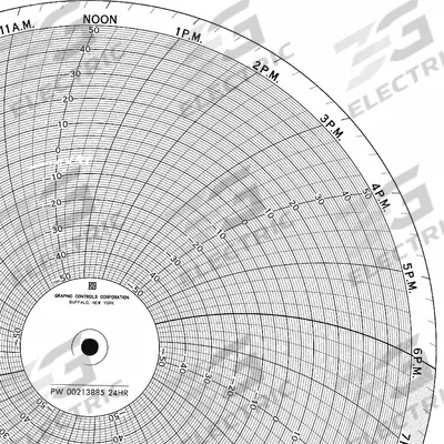 GRAPHIC CONTROLS Circular Paper Chart: Honeywell, -250°F to 150°F, BN 24001661-042, Temp°F - Circular Charts Compatible with Honeywell