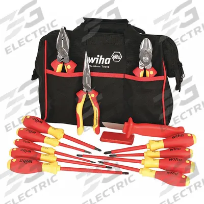 WIHA Insulated Tool Kit: Insulated, 13 Total Pcs - Tool Sets with Tool Bag