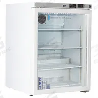 Controlled Room Temperature Cabinet: 115 V, 20°C to 25°C, 23 3/4 in Overall Wd, 24 in Overall Dp (MPN CRT-ABT-HC-UCFS-0504G). Key specifications — Brand: AMERICAN BIOTECH SUPPLY; Voltage: 115 V; Includes: (3) Adjustable Shelves; Door Hinge: Right Hinge.