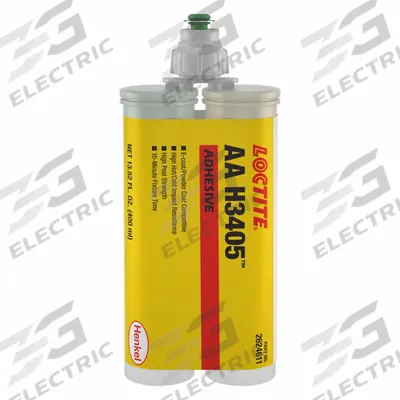 LOCTITE Structural Adhesive: AA H3405, Ambient Cured, 400 mL, Dual-Cartridge, Black - Acrylic Dual Cartridges for Two-Part Applicators