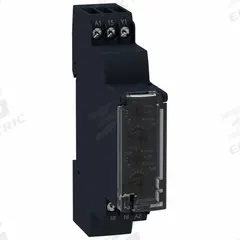 SCHNEIDER Time Delay Relay: DIN-Rail Mounted, 240V AC, 0.7 A, 6 Pins/Terminals, 1 sec – 100 hr (MPN RE17LLBM). Key specifications — Contact Form: Solid State; Contact Rating (AC): 0.7 A @ 250V; Brand: SCHNEIDER.