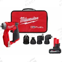 MILWAUKEE Drill/Driver Kit: M12 FUEL™, Interchangeable Chuck, 3/8 in Chuck, 1,600 RPM Max. (MPN 2505-20, 48-11-2450). Key specifications — attr1169525: Brushless.