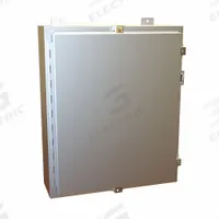 HAMMOND Electrical Enclosure: Aluminum, 24 in x 20 in x 6 in, NEMA 12/13/4/4X, w/Panel, Solid Cover (MPN 1418N4ALE6). Key specifications — Closure Method: Clamps; Brand: HAMMOND; Knockouts: Not Included.