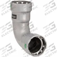 VIEGA MEGAPRESS Crimp Elbow Fitting: 3/4 in Pipe x 3/4 in Pipe Size, Press-fit x Press-fit, Steel (MPN 25205). Key specifications — Brand: VIEGA MEGAPRESS.