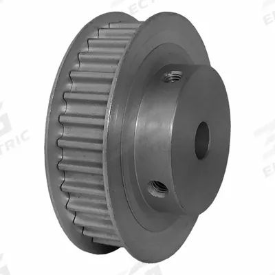 Dayton Timing Pulley: Curvilinear, Fixed, For 9 mm Belt Wd, 32 Teeth, 5 mm Pitch - HTD Section Fixed-Bore Timing Pulleys with Hub