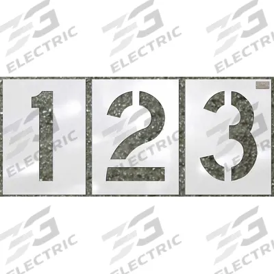 C.H. HANSON Stencil Set: 0 to 9/Blank ( ), 12 in Character Ht, 9 in Character Wd - Plastic Stencil Sets