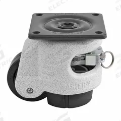 FOOT MASTER Plate Caster: Nylon Tread, 50 mm Wheel Dia, 82 mm Mounting Ht, 551 lb Load Capacity (MPN GDR-60-F-NYN). Key specifications — Brand: FOOT MASTER; Frame Color: White.