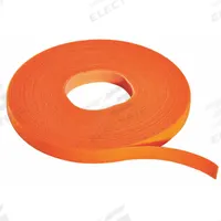 RIP-TIE Hook-and-Loop Cable Tie Roll: 75 ft Lg, 0.5 in Wd, 50 lb Tensile Strength, Orange (MPN W-75-1RL-O). Key specifications — Color: Orange; Material: Nylon; Brand: RIP-TIE.