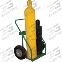 SAFTCART Cylinder Hand Truck: 780 lb, Side by Side, 2 Cylinder, 21 in W x 12 in D Nose Plate (MPN 861-16). Key specifications — attr1343829: SAFTCART; attr1343789: Green; attr1343794: Chain.