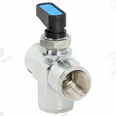 AIGNEP USA Manual Three-Way Ball Valve: 3/8 in, Chrome-Plated Brass, FNPT x FNPT x FNPT, One-Piece (MPN 86710-06). Key specifications — Brand: AIGNEP USA; Handle: Wedge.