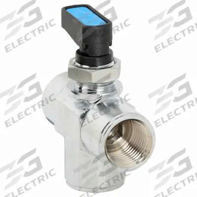 AIGNEP USA Manual Three-Way Ball Valve: 3/8 in, Chrome-Plated Brass, FNPT x FNPT x FNPT - Mini T-Port Brass Ball Valves