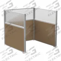 VERSARE Cubicle Kit: 72 in Overall Ht, 72 in Overall Wd, 3 Panels, Latte, Fabric/Polycarbonate (MPN HPKU-66-S-DO-FL). Key specifications — Panel Color: Latte; Brand: VERSARE; Panel Material: Fabric; Window Style: Fluted.