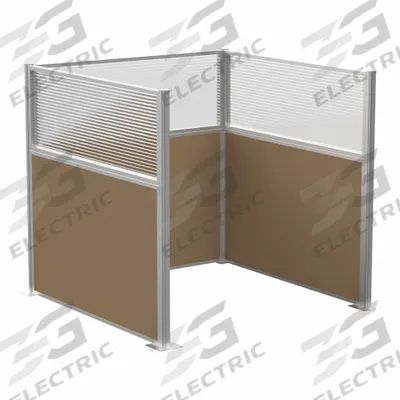 VERSARE Cubicle Kit: 72 in Overall Ht, 72 in Overall Wd, 3 Panels, Latte - Modular Cubicle Walls