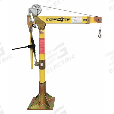 OZ LIFTING PRODUCTS Davit Crane Kit: Composite, Manual, 1,200 lb Max. Load Capacity - Lightweight Composite Davit Crane Kits with Bases