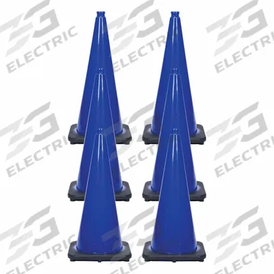 MR. CHAIN Traffic Cone: MUTCD/NCHRP-350, 28 in Cone Ht, Blue, Non-Reflective, PVC - Traffic Cones for Roadway Use