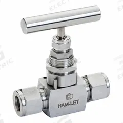 HAM-LET Plumbing Needle Valves: Inline Valve Body, 316 Stainless Steel, Screw-In Bonnet, Let-Lok (MPN H-99S-00-SS-L-NR-1/4). Key specifications — For Media: Liquid; Standards: ISO 15848-1; Brand: HAM-LET; Valve Series: H99; Stem Type: Non-Rotating; Connection Type - Side 1: Let-Lok; Connection Type - Side 2: Let-Lok; Connection Type: Let-Lok x Let-Lok.