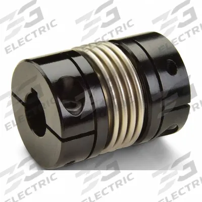 RULAND MANUFACTURING Bellows Coupling: 35 mm Bore Dia 1, 1 1/4 in Bore Dia 2 - Clamp-On Bellows Shaft Couplings for Keyed Shafts