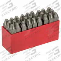APPROVED VENDOR Hand Stamp Kit: Ampersand (&)/A thru Z, 1/4 in Character Ht, 3 1/2 in Shank Lg (MPN 1EC14). Key specifications — Material: Steel; Brand: APPROVED VENDOR; Characters Included: Ampersand (&).