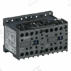 SCHNEIDER Miniature IEC Magnetic Contactor: Reversing, 3 Poles, 3NO Contacts, 9 A, 240V AC Coil (MPN LC2K0901U7). Key specifications — Brand: SCHNEIDER; Integrated Surge Suppression: No.