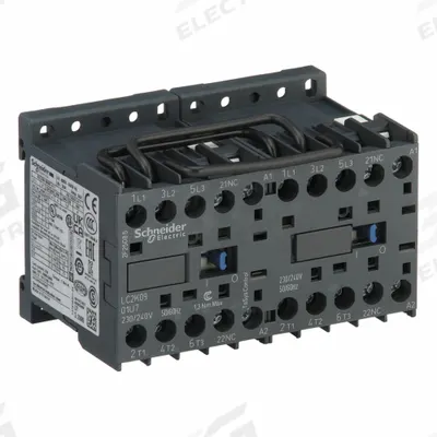 SCHNEIDER Miniature IEC Magnetic Contactor: Reversing, 3 Poles, 3NO Contacts, 9 A - Miniature, Reversing IEC Contactors