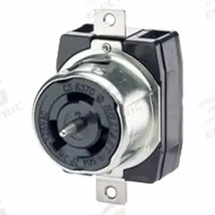 LEVITON Locking Receptacle: Non-NEMA, Black, 125V AC, 50 A Current Rating, 2 Poles, 3 Wires (MPN CS6370). Key specifications — Brand: LEVITON.
