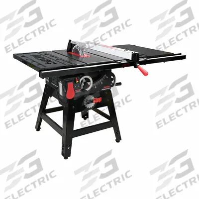 SAWSTOP Table Saw: 120 V AC Volt, 14 A Current, 12 in Left to 30 in Right - Floor Stand Portable Table Saws