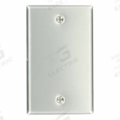 LEVITON Wall Plate: Blank, 1 Gang, Std Size (MPN 83014). Key specifications — Brand: LEVITON; Material: Aluminum.