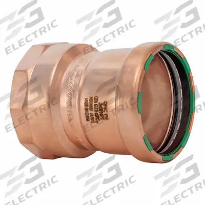 QUICKFITTING SUREPRESS Crimp Adapter: Straight, 3 in CTS x 3 in CTS size, Press-fit x FNPT - Plumbing Copper & Bronze Press Tube Fittings with Seal Window