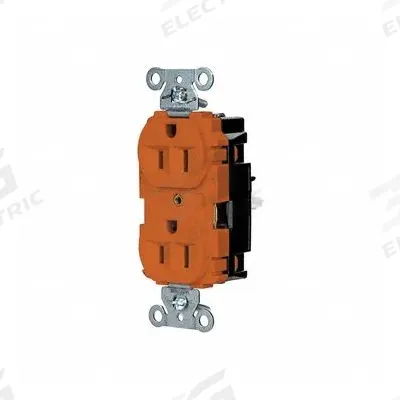 HUBBELL Receptacle: Duplex, 5-15, Orange, 125V AC, 15 A, 2 Pole / 3 Wire (MPN 5262STO) - General Purpose Receptacles