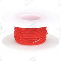 OK INDUSTRIES Spooled Wrapping Wire: 100 ft Overall Lg, 24 AWG Conductor Size, Red (MPN R24R-0100). Key specifications — Manufacturer Part Number: R24R-0100; Brand: OK INDUSTRIES; Conductor Insulation Material: PVDF; Standards: UL 1422; Series: Kynar®; Wire Type (Not for Merchandising): Standard Wire Jacket.