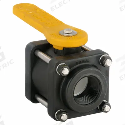 BANJO Manual Two-Way Ball Valve: 1 1/4 in, Polypropylene, Straight, FNPT x FNPT - Polypropylene Ball Valves