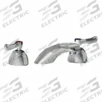 CHICAGO FAUCETS Low Arc Bathroom Faucet: 404, Cast Brass, Polished Chrome Finish, 1 gpm Flow Rate (MPN 404-E74ABCP). Key specifications — Includes: Mounting Hardware; Brand: CHICAGO FAUCETS; Series: 404.