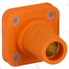 Single Pole Receptacle: Orange, Straight Taper Nose Mating, Threaded Stud Termination, 400 A (MPN HBLFRSO). Key specifications — Series: 16; Receptacle Gender: Female; Brand: HUBBELL.