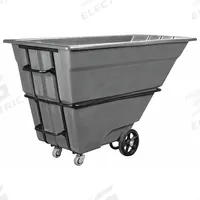 AKRO-MILS Tilt Truck: 40.5 cu ft, 2,000 lb, 85 in L x 38 in W x 50 in H, (1) Swivel/(2) Axle-Mounted (MPN 77710GREY). Key specifications — Color: Gray; Brand: AKRO-MILS; Caster/Wheel Configuration: (2) Axle-Mounted.